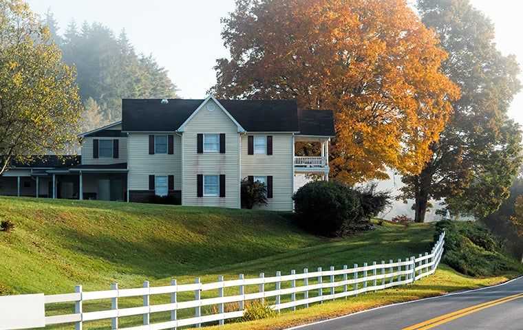 a white farmhouse