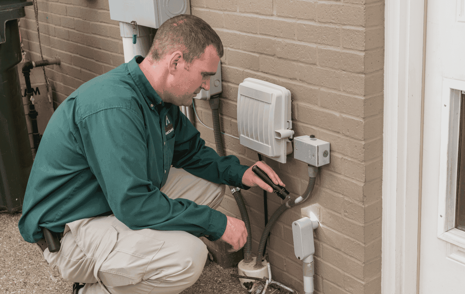 inspecting around electrical fixtures