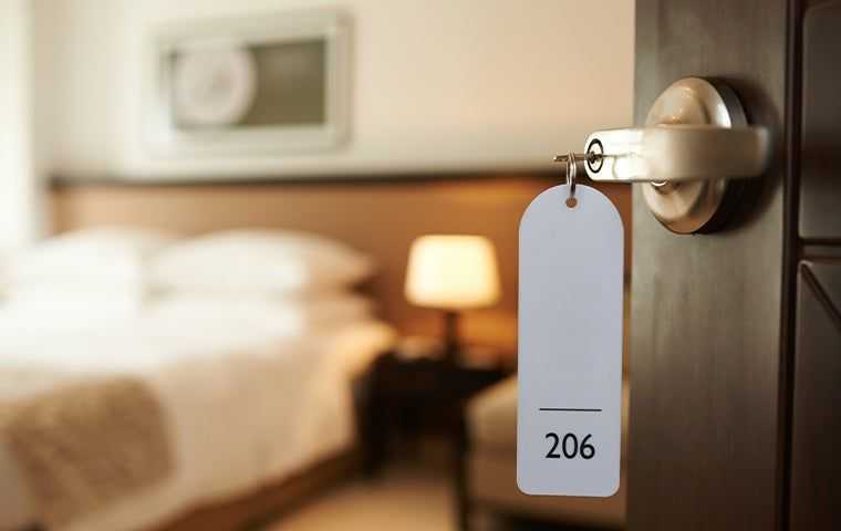 a key on a hotel door