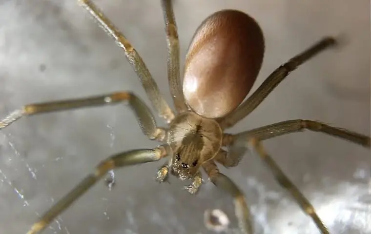 closeup of a brown recluse spider