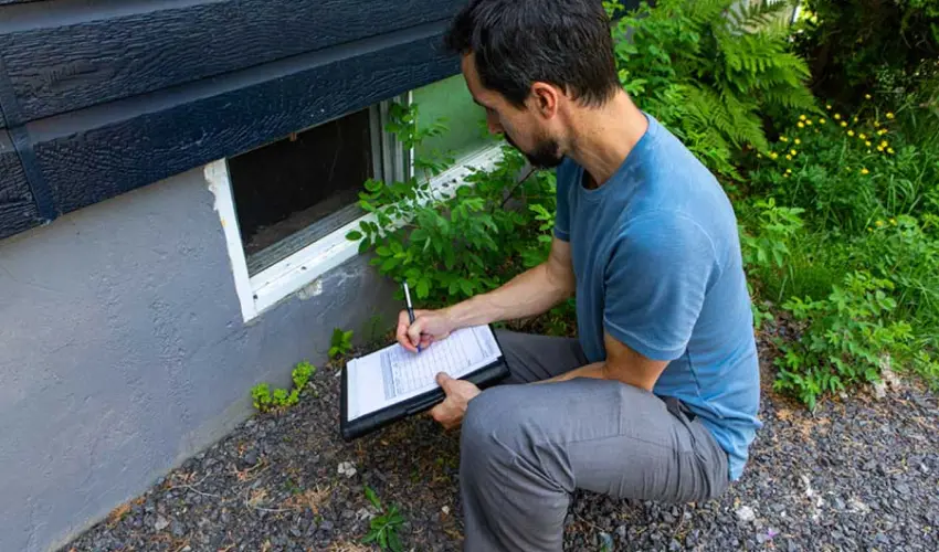 A pest control technician inspects a home and prepares a Wood Destroying Insect, or WDI, report. Contact Action Pest Control to get a WDI for your home or business.